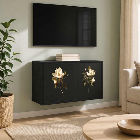 vidaXL Wall-mounted TV Cabinet BREMEN 69 x 33 x 40 cm Black Oak (1/5)
