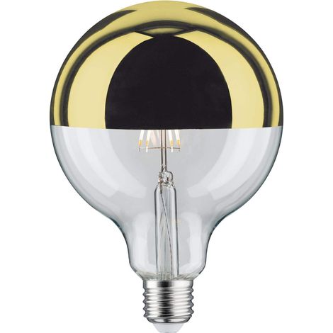 Ampoule LED à Filament G125 6 W 2700 K Blanc Chaud Intensité Variable E27, Miroir de tête doré (1/5)