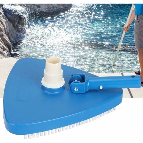 Nettoyeur de piscine rotatif manuel triangulaire portable lesté, tête de brosse, accessoires de nettoyage pour la maison et le jardin. (1/4)