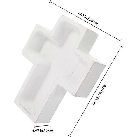 Plateau de service en bois blanc en forme de croix, compatible avec les fruits et les en-cas (1 pièce) (1/4)
