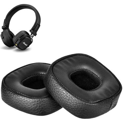 1 Paire Coussinets de Rechange pour Marshall Major III, Coussins d'oreille Oreillettes Mousse à Mémoire, Housse Casque Mousse D'isolement de Bruit pour Marshall Bluetooth, Coussinet Casque(Noir) (1/5)