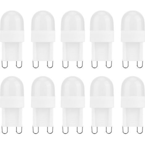 10er-Pack dimmbare LED-Lampen, G9, 150 lm, 1,5 W, 2 LEDs, warmweißes Licht, augenschonend, entspricht 30 Watt Halogenlampe, für Kronleuchter, Wandleuchten und Heimdekoration