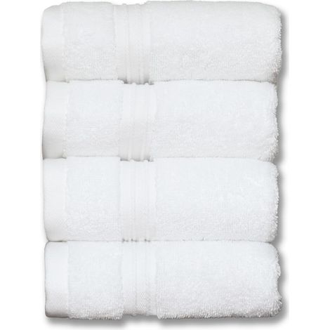 Wash Cloth - 13 x 13 Inch - 100% Combed Cotton - White - For Face And Body - 4 Piece (1/5)