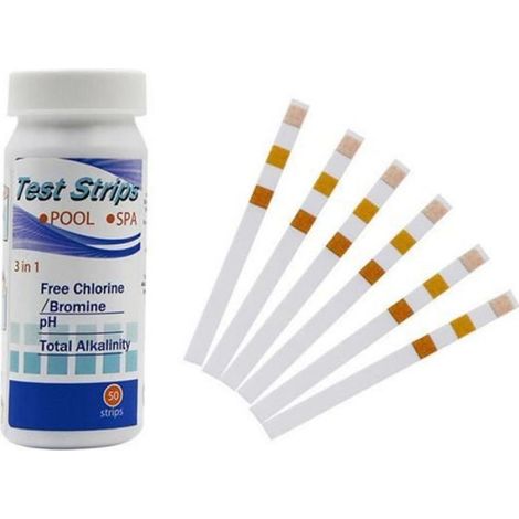 Bandelette De Test Eau - pH Chlore Brome Alcalinité - Pour Piscine Spa Aquarium Eau Potable - 50 Pièces (1/4)