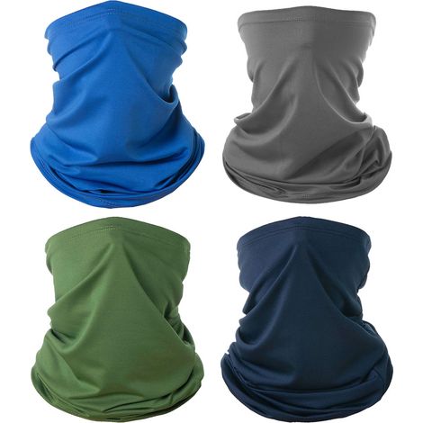 4 pièces Cache-cou, tissu extensible, masque facial, bandana, pour vélo, pêche, randonnée (1/5)