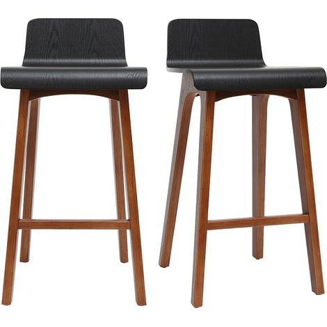 Sgabelli da bar scandinavi noce e nero H65 cm (set di 2) BALTIK