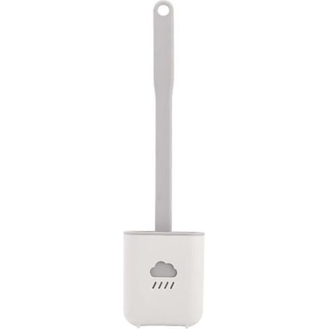 Toilet Brush Crevice Cleaning Toilet Flush Soft Brush with Base Toilet Brush (1/5)