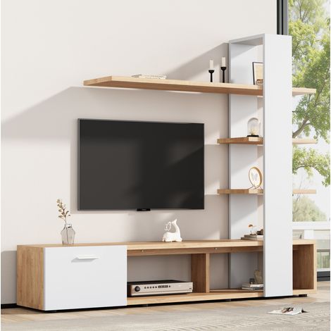Mueble TV pared con estantes 180 cm OKMYHOME (1/5)