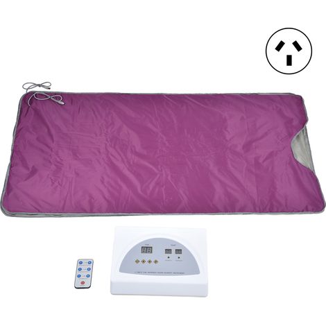 Couverture infrarouge lointain violette, thérapie détox sueur vapeur chauffante, avec télécommande, pour maison, 220V prise AU. (1/5)