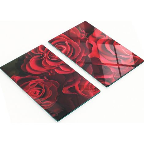 Tablas de vidrio decorativas multifuncionales para cocina, rosas rojas, 2x30x52 cm (1/5)