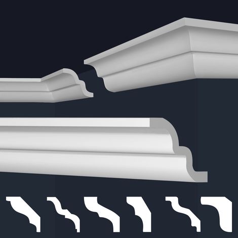 MARBET DESIGN Stuckleisten XPS Styropor weiß 2 Meter Deckenleisten Wandleisten E-Leisten Modelle: E-21 / 62x62mm, 40 Meter / 20 Leisten