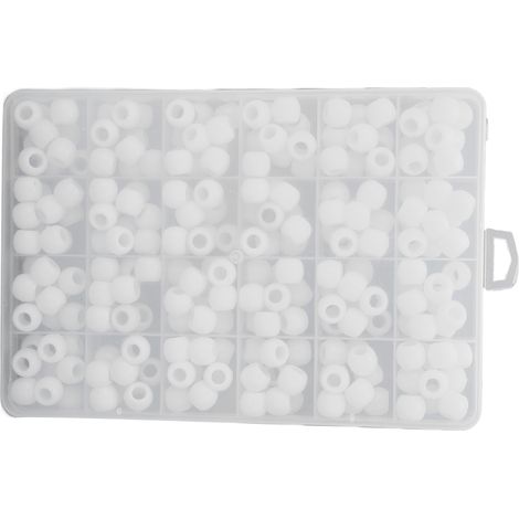 Perles Viking Blanches pour Tresses Barbe - 240 Pièces Lot Déco Coiffure Homme et Accessoire Déguisement (1/5)