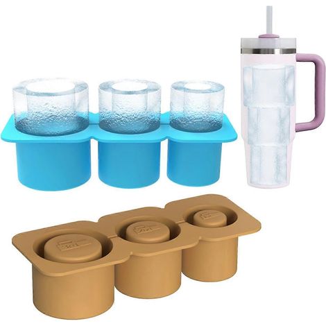 Eiswürfelform für Becher und Trinkbecher, Eisform für den Gefrierschrank, Braun & Rot