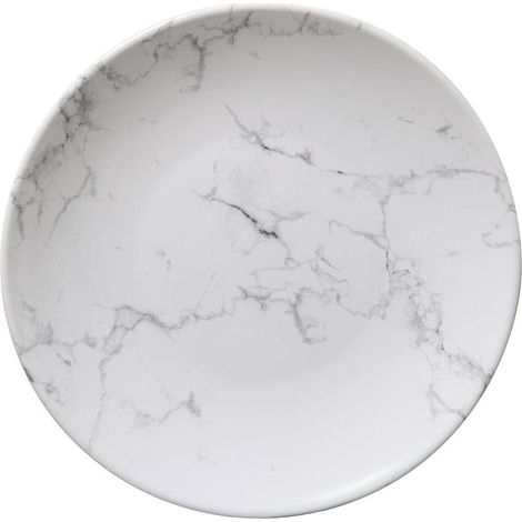 Geometría del plato del desierto mármol blanco 19 cm - Sg secret de gourmet