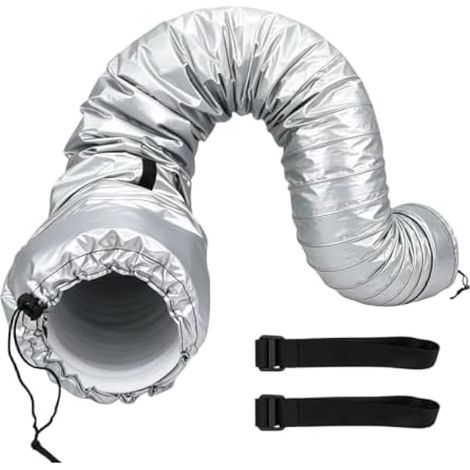 Portable Air Conditioner Hose Cover - 59.06 Inches, Heat Insulation Sleeve, Adjustable Duct Wrap Exhaust Pipe Protector With Straps For Living Room, Bedroom, Hotel, Apartment, Attic, Garage Use (1/5)