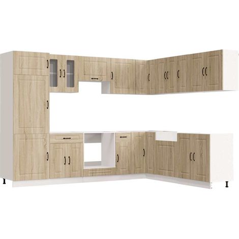 Maison Exclusive - Mueble cocina Kalmar roble sonoma 14 pzas made (1/5)