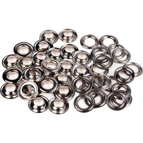 Tarpaulin Shop - Œillets 12 mm en cuivre nickelé, 50 pièces, sans outil (1/4)