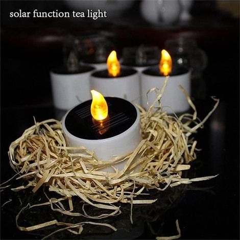 Bougies solaires LED scintillantes, sans flamme, décoration romantique pour jardin, fête de mariage (1/4)