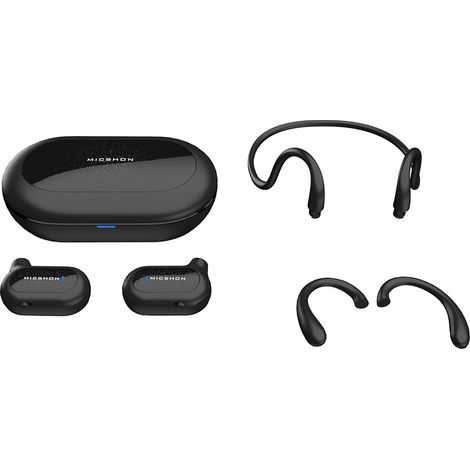 Black, non-in-ear, over-ear sports wireless headphones with long battery life and good sound quality. Bluetooth headphon (1/4)