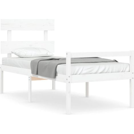 Lit pour personne âgée et tête de lit simple bois massif (1/5)