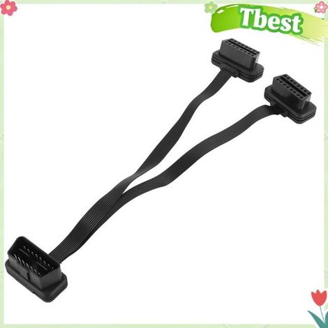 Tbest Câble d'extension OBD de voiture Câble D'extension OBD 16 Broches, Double Séparateur en Y Femelle pour Outil moto diagnostic (1/5)