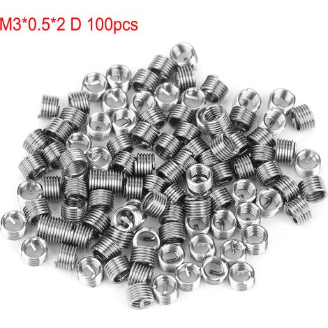 100pcs M3 Stainless Steel SS304 Coiled Wire Helical Screw Thread Inserts (M30.52 D)