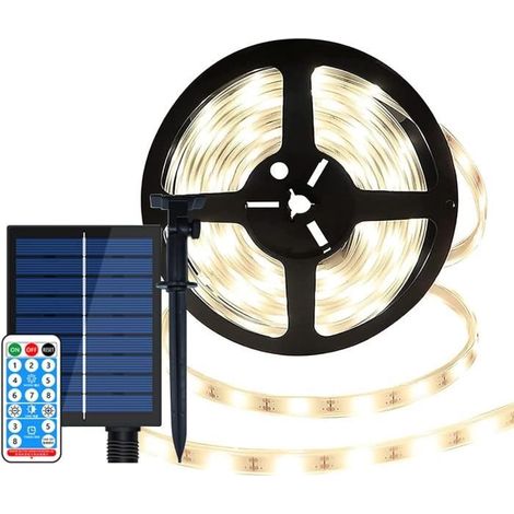 Ruban Led Solaires Exterieur 10M 240Led Étanche Bandes Led Solaires Découpable 8 Modes Strip Light Avec Télécommande Pour Jar[J3386] (1/4)