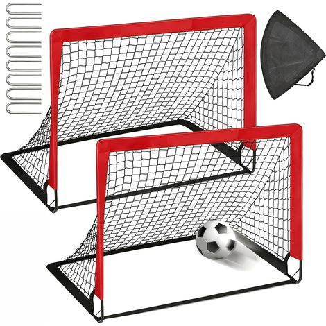 Ensemble de 2 buts de football, adaptés à une utilisation dans le jardin filet de football portable, pliable et repliable, idéal pour l’entraînement. (1/5)