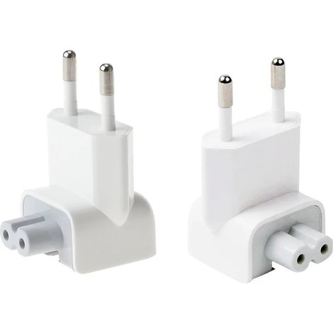 AC Adapter Plug Convertisseur de Chargeur de Voyage, Connecteur de Rechange pour tablettes iPod, iPhone, iPad, Adaptateur Secteur Macbook (2xEU Plug) (1/5)