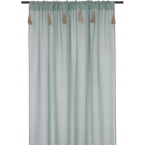 Cortina boho Ibiza 140x260 color salvia
