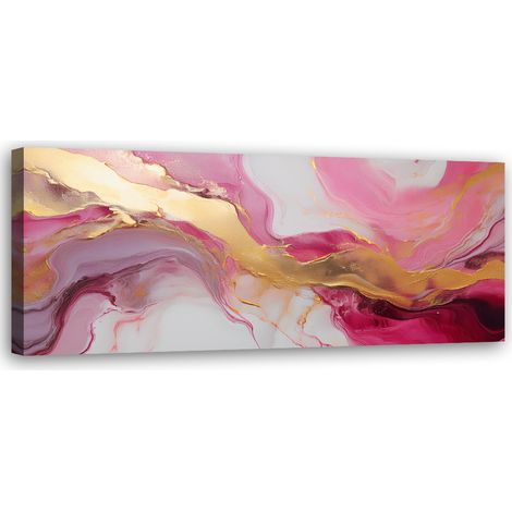 Tableau déco Texture abstraite de marbre rose or 90x30 (1/5)