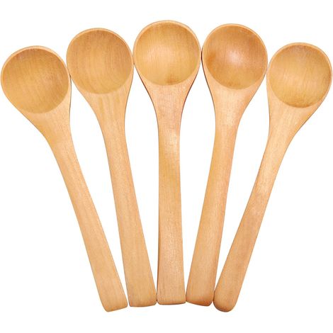 Ensemble de 30 mini cuillères en bois naturel pour enfants, l'outil idéal pour les condiments en cuisine