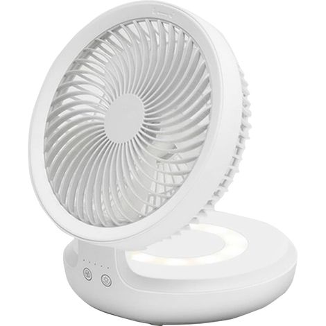 Ventilador de mesa plegable con 4 velocidades, batería de 4000 mAh, se pliega a 90°, gira a 120°, luz nocturna integrada y función de respiración. (1/5)