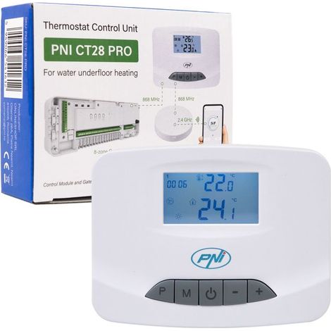 Thermostat sans fil - PNI CT28 PRO - Compatible chauffage au sol - Programmation journalière - Connectivité WiFi