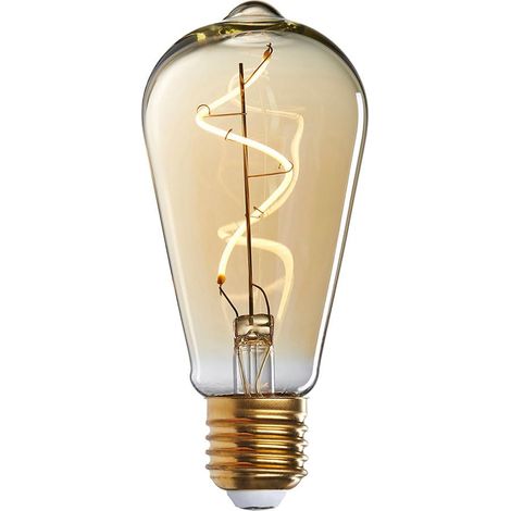 Ampoule décorative, ampoule e27 - Ampoule texture ambrée - Puissance: 4W - Luminosité: 300 lumens - Culot: E27 - Forme: ST64 - Lot de 2 pièces - Forme: Poire - Pratique (1/5)