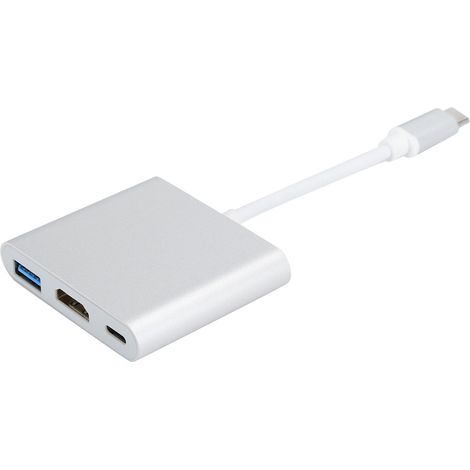 Adaptateur USB-C 3-en-1 avec Port HDMI 4K pour MacBook Pro et iPad Pro