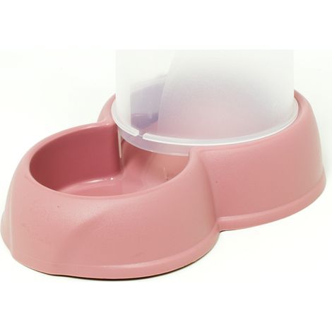 Dispenser Cibo/Acqua 1,6L Per Animali Modello 700084 Colore Rosa (1/4)