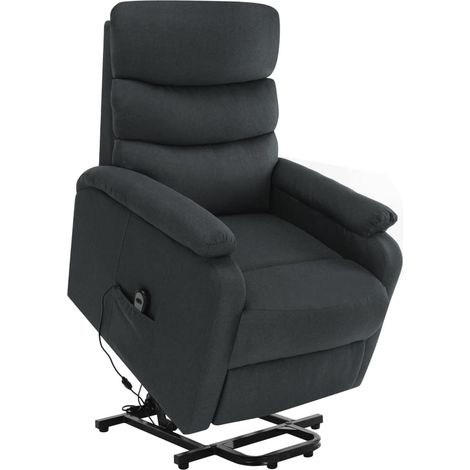 Massagesessel mit Aufstehhilfe Dunkelgrau Stoff