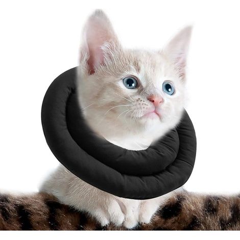 Collier de récupération doux pour chat – Tissu coton haute qualité – Ajustable pour confort optimal – Protection après chirurgie (1/5)