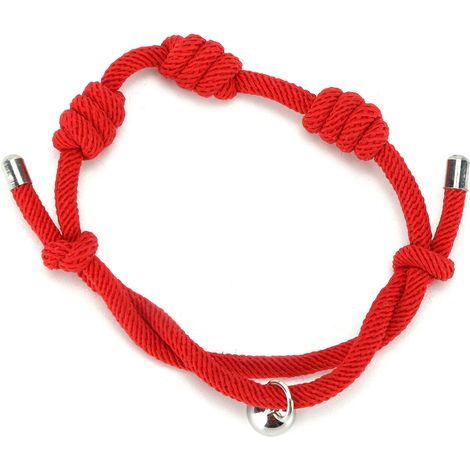 Bracelet Milan Rope Red Black Magnets Attract HandMade Knit Wristband for Student Couple Girlfriend Gift(Red ) (1/5)