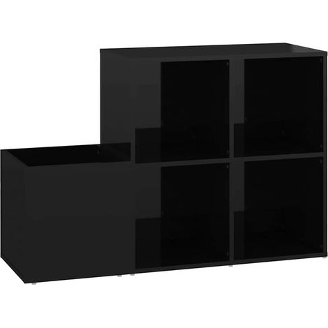 Maison Exclusive - Armoire à chaussures d’entrée noir brillant bois ingénierie (1/5)