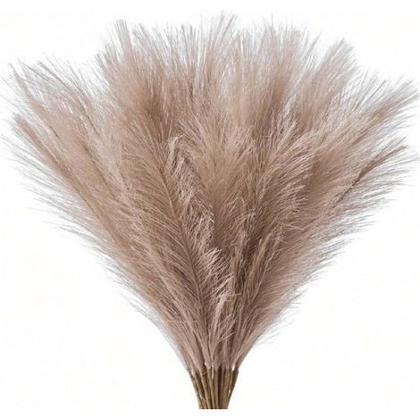 Anches Artificielles - Fausse Herbe En Peluche - Hauteur Élevée - Branches Grandes - Brun - 5 Pièces