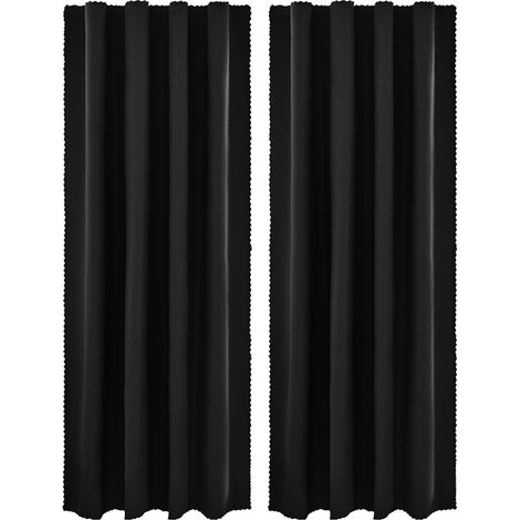 Lot de 2 Rideau Occultant Thermique Isolant Anti Froid et Chaleur 150x200 (lxH) Tenture Opaque à Oeillets Isolation Lumiere Uv Decoration Chambre (1/5)
