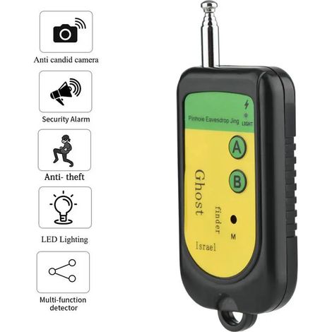 Détecteur de signal RF sans fil 100-2400 MHz GSM, mini caméra, capteur de fantôme, alarme, contrôle de fréquence radio (1/5)