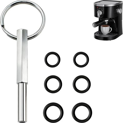 Clé à Tête Ovale en Porte-Clés, Acier Inoxydable, Clé de Réparation pour Machine à Café pour Vis à Tête Ovale avec 6 Joints pour Machine à Café (1/5)