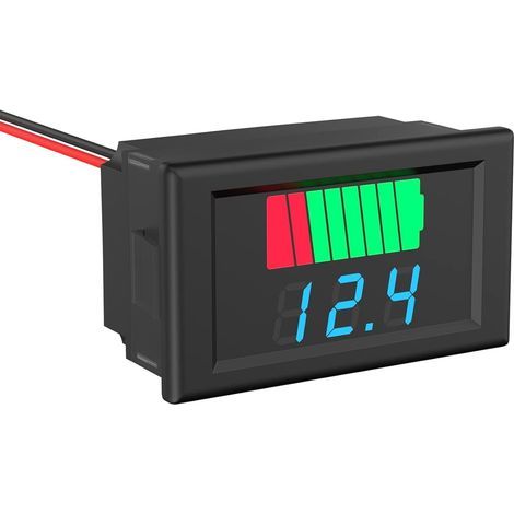Compteur de Batterie DC, Indicateur de Tension de Capacité de Batterie 2 en 1 12V, 24V, 36V, 48V, 60V Testeur de Batterie Numérique LED - Affichage Bleu Étanche (1/5)
