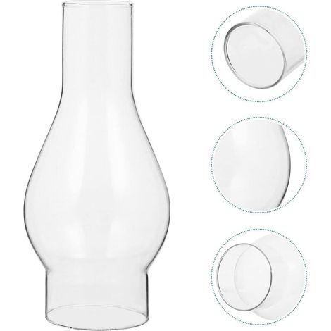 Abat-jour en Verre Transparent pour Lampe à Huile, Cheminée en Verre de Lampe à Pétrole, Abat-jour pour Lampe Kérosène, Accessoires Remplaçables (Size : Small) (1/4)