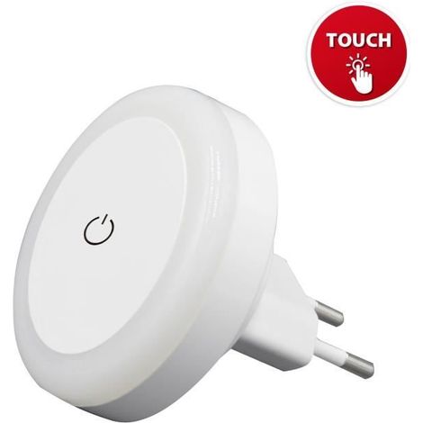 Veilleuse LED - LED TOUCH - Blanc - Interrupteur Tactile - Éclairage Doux - Design Compact (1/4)
