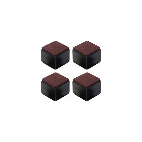 Lot de 4 rehausseurs de meubles autocollants en acier au carbone - 50 mm de hauteur pour lits, canapés, armoires - Carrés noirs, (1/5)