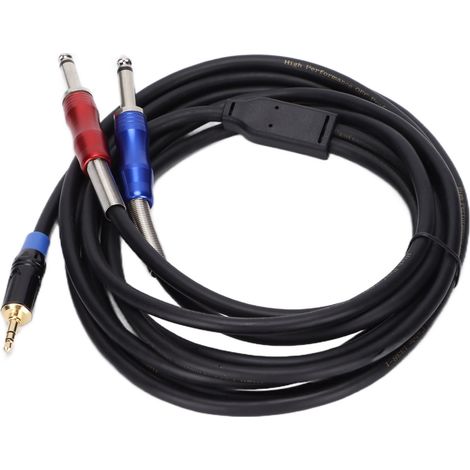 Câble adaptateur audio monophonique TC195BULS01 3,5 mm vers double jack 6,35 mm pour équipements audio, 3 m (1/5)